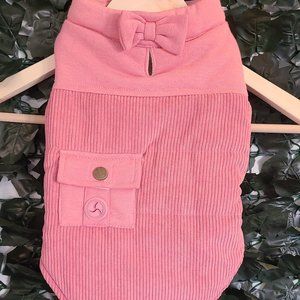 Youly Pink Corduroy Puffer Dog Vest